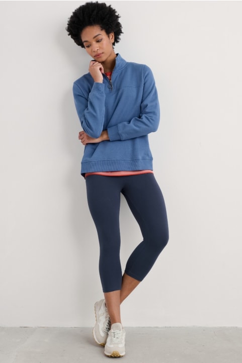 Sea Dance Cropped Leggings in GOTS-Certified Organic Cotton