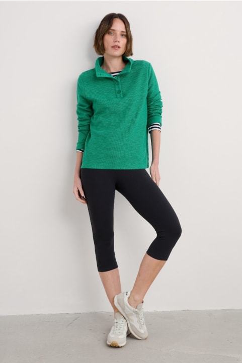 Sea Dance Cropped Leggings in GOTS-Certified Organic Cotton