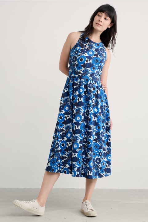 Porthmeor Wave Dress in GOTS-Certified Organic Cotton Jersey Model Image