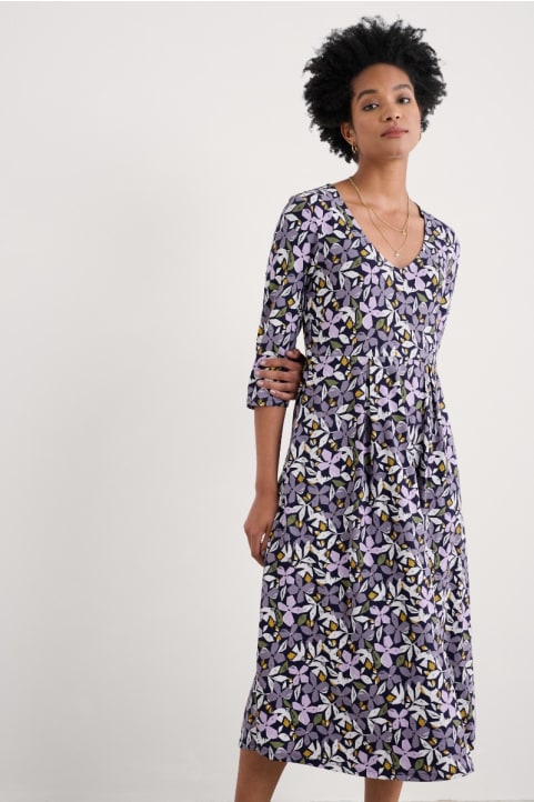 Helena Midi Dress in GOTS-Certified Organic Cotton Jersey
