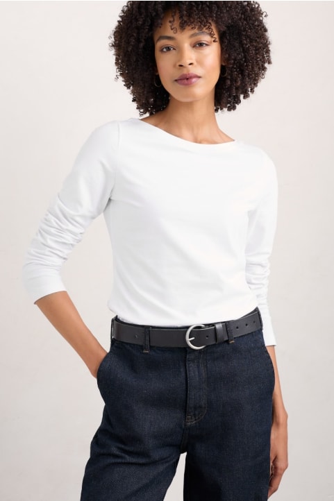 Easel Long Sleeve Top in GOTS-Certified Organic Cotton Jersey