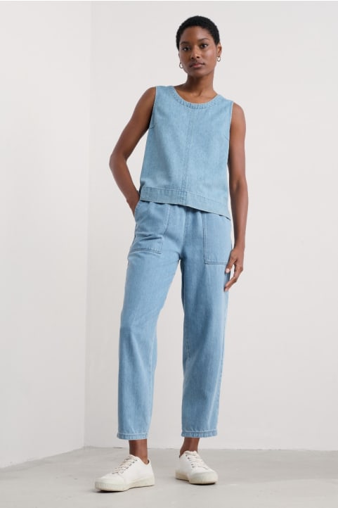 Sholl Denim-Linen Joggers Image