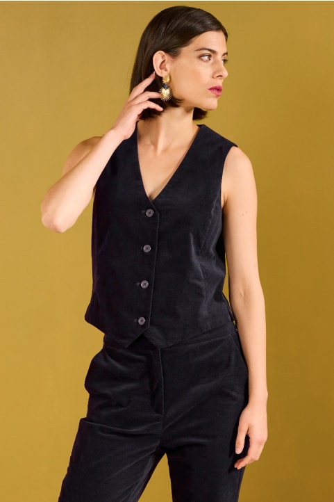 Star Rock Brushed Cotton Fitted Waistcoat Image