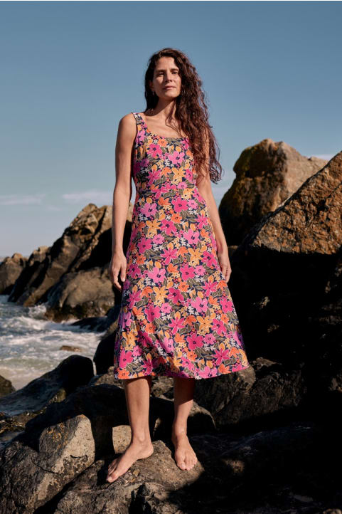Sun Gleam Jersey Midi Dress