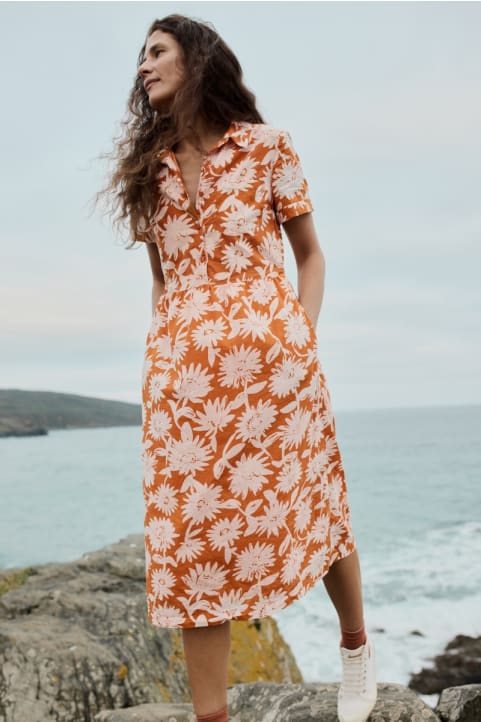 Fleet Midi Dress in GOTS-Certified Organic Cotton