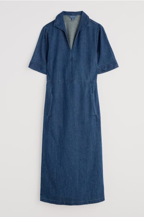 Fen Violet Denim Midi Dress