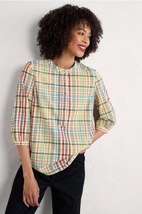Rose Garden Check Shirt in GOTS-Certified Organic Cotton