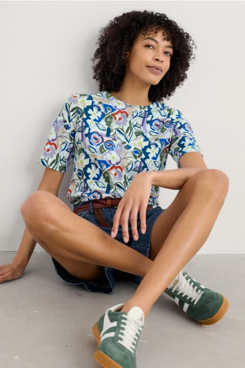 Poisson Printed T-Shirt in GOTS-Certified Organic Cotton Jersey