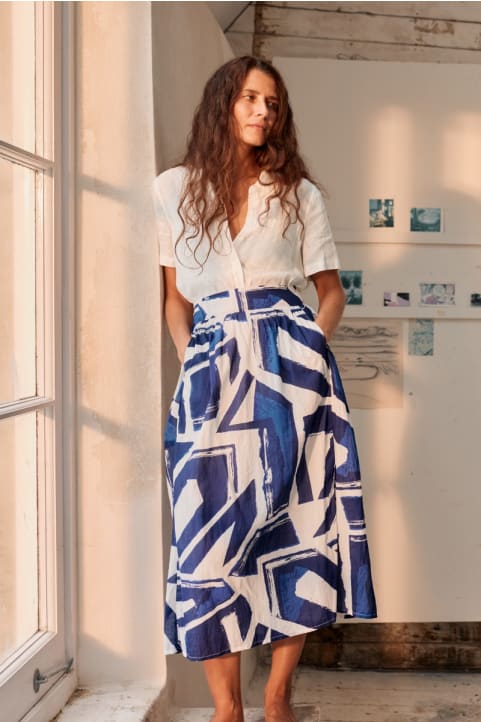 Mevagissey Organic Cotton Midi Skirt (GOTS) Image