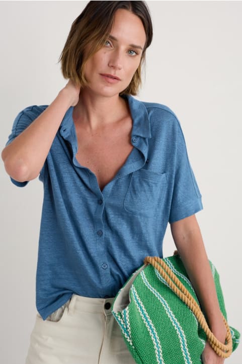 Parsley Fern Linen Jersey Shirt
