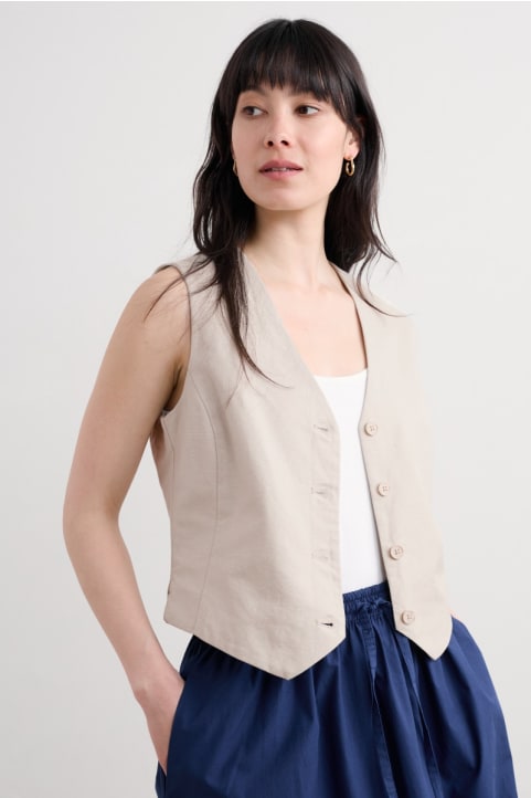 Erica Linen Blend Waistcoat Image