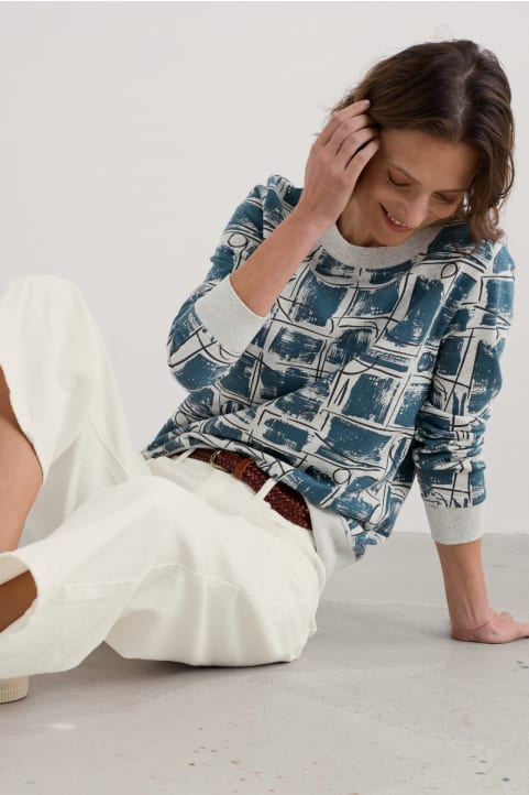 Bright Wave Printed Organic Cotton Sweatshirt