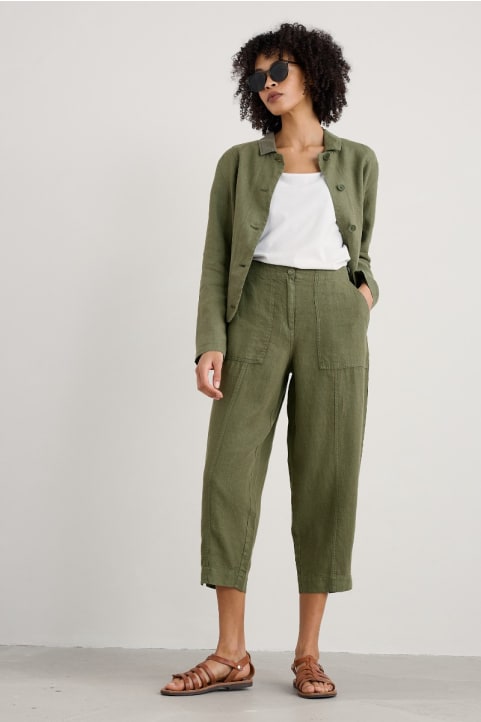 Saltings Linen Cropped Trousers Image