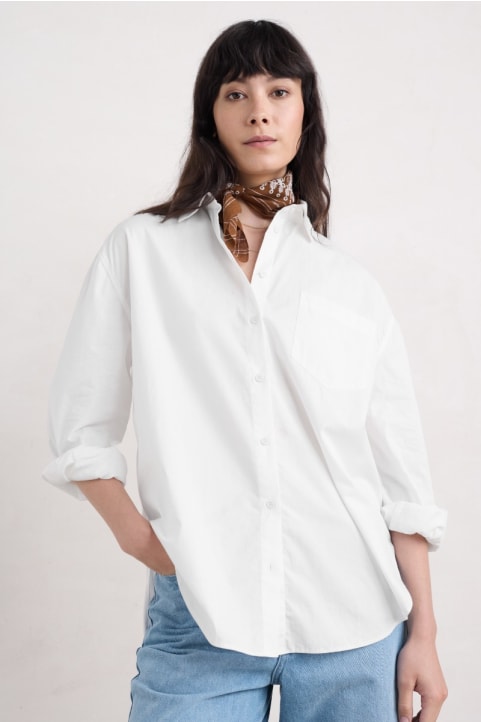 Sea Path Oversized Poplin Shirt