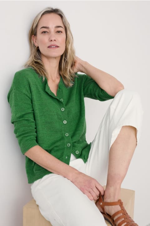 Pentire Steps Organic Cotton & Linen Cardigan Image