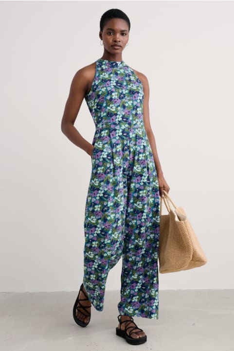 Belyars Jersey Tie Neck Jumpsuit Image