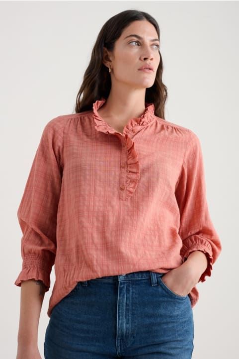 Feather Star Checked Top