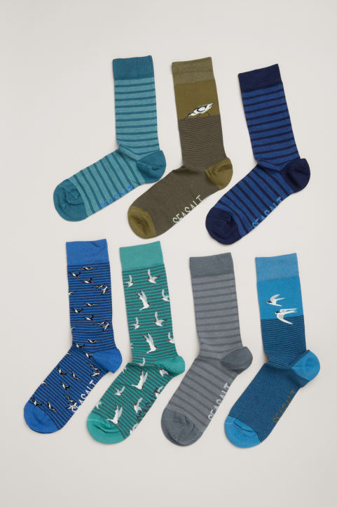 Gift Box of 7 Men's Wildlife Sailor Socks  Image