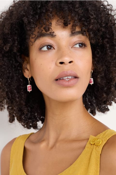 Noon Moor Ceramic Bead Drop Earrings