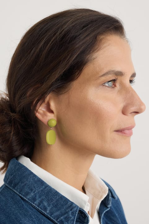 Torch Lily Drop Earrings Model Image