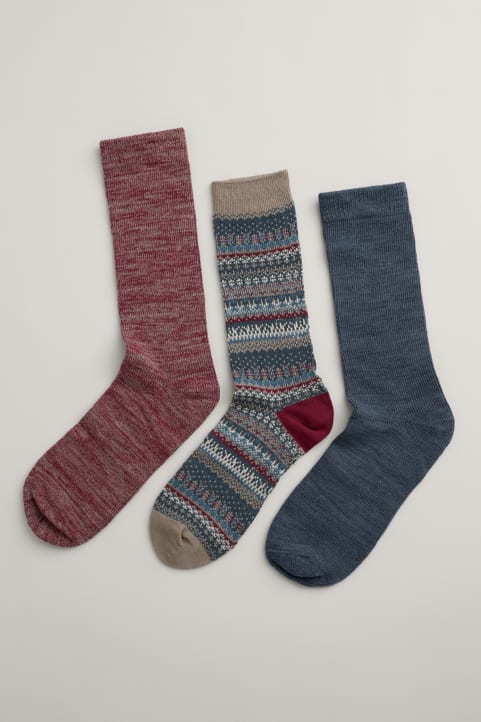Box of 3 Fair Isle Men's Bloomin Good Socks Model Image