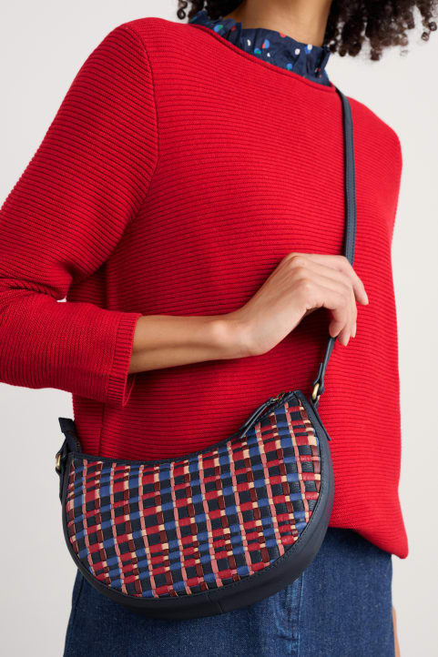 Headingley Woven Leather Crossbody Bag Model Image