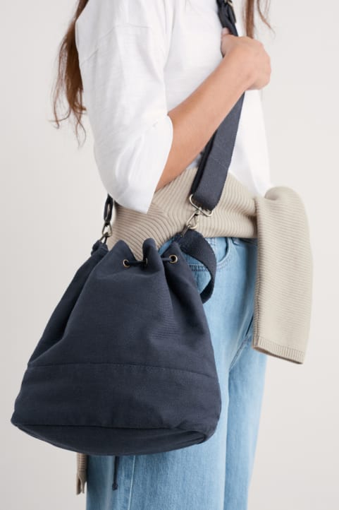 Handtied Organic Cotton Bucket Bag Image
