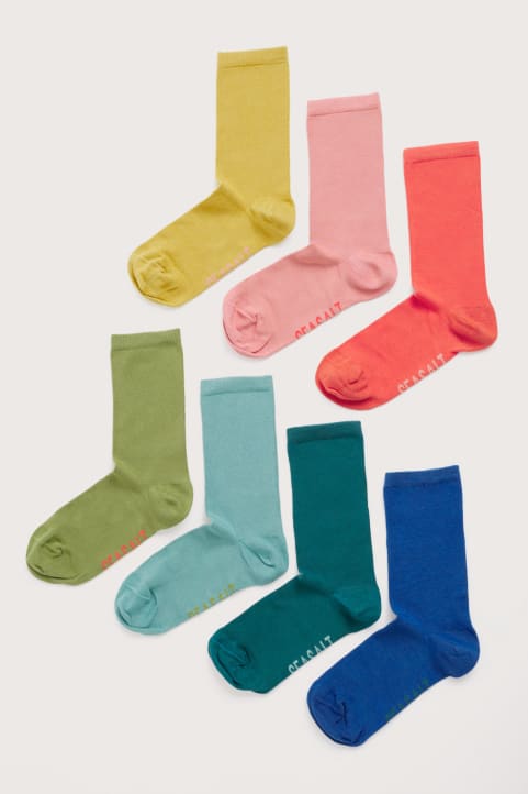 Gift Box of 7 Women's Arty Socks Plain Model Image