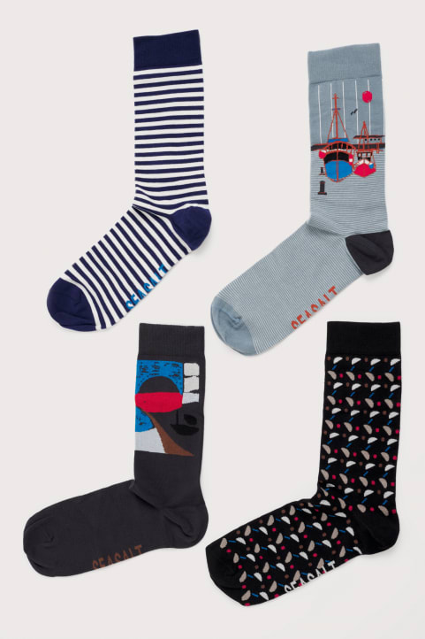 Gift Box of 4 Men’s Boat Sailor Socks Model Image