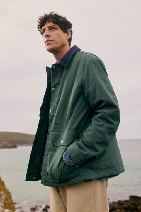 Men's Marlin Organic Cotton Coat Model Image
