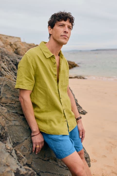 Men's Carne Short Sleeve Linen Shirt Image