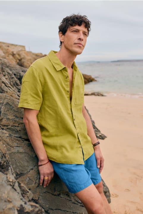 Men's Carne Short Sleeve Linen Shirt