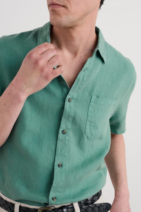 Men's Carne Short Sleeve Linen Shirt Image