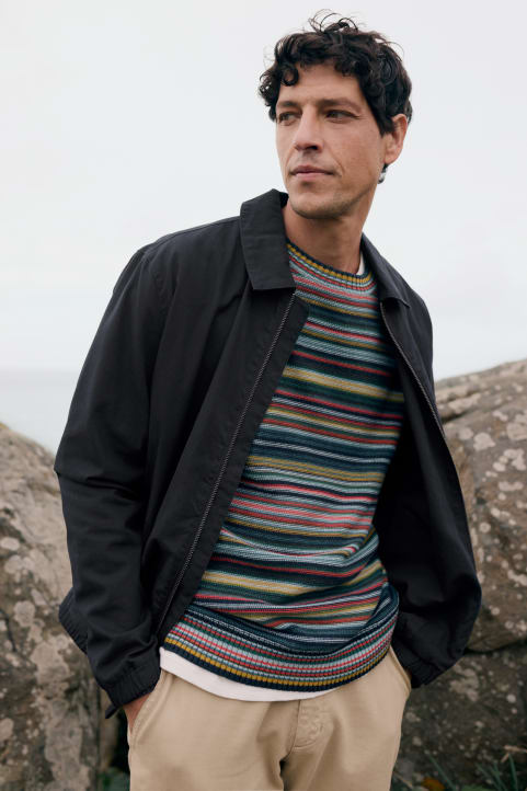 Men's Chesten Organic Cotton Canvas Harrington Jacket Model Image