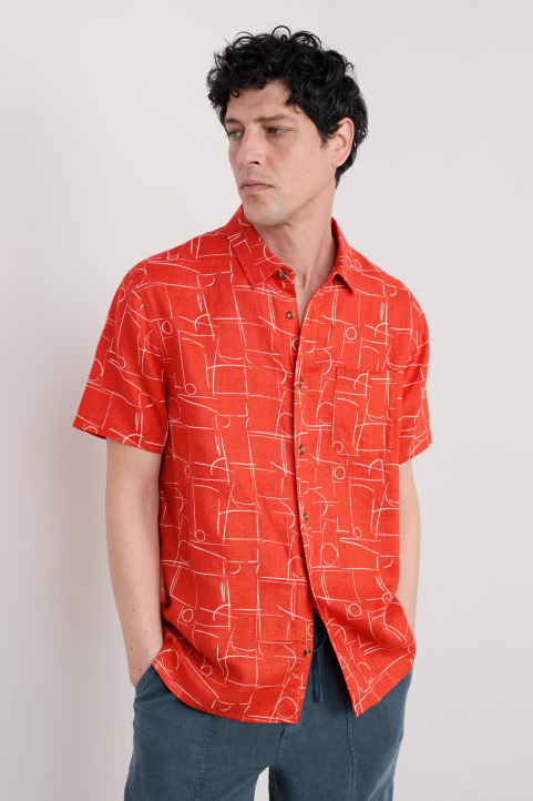 Men's Blue Heron Short Sleeve Shirt Image
