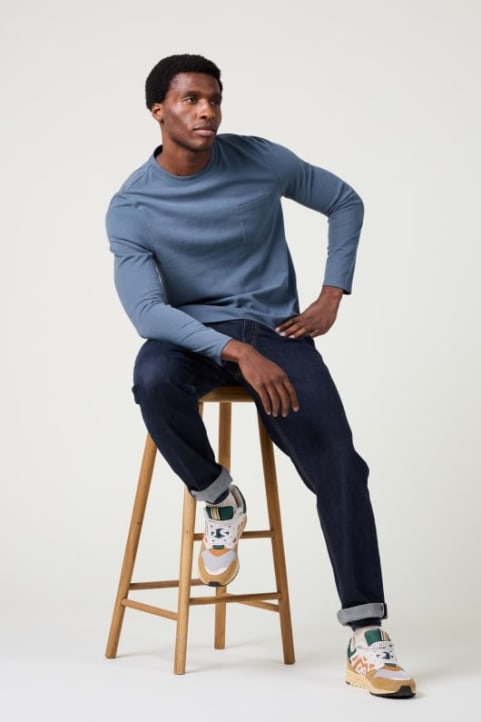 Men's Merthen Organic Cotton Long Sleeve Top (GOTS) Model Image