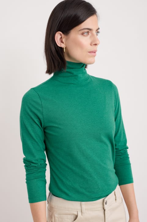 Landing Roll Neck Top in GOTS-certified Organic Cotton Image