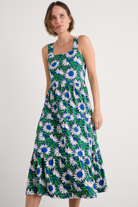 Deep Water Tiered Dress Model Image