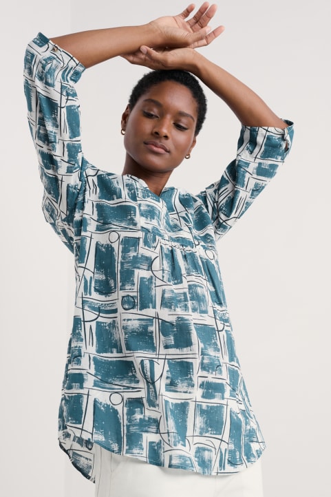 Op Art Organic Cotton Tunic Top Image