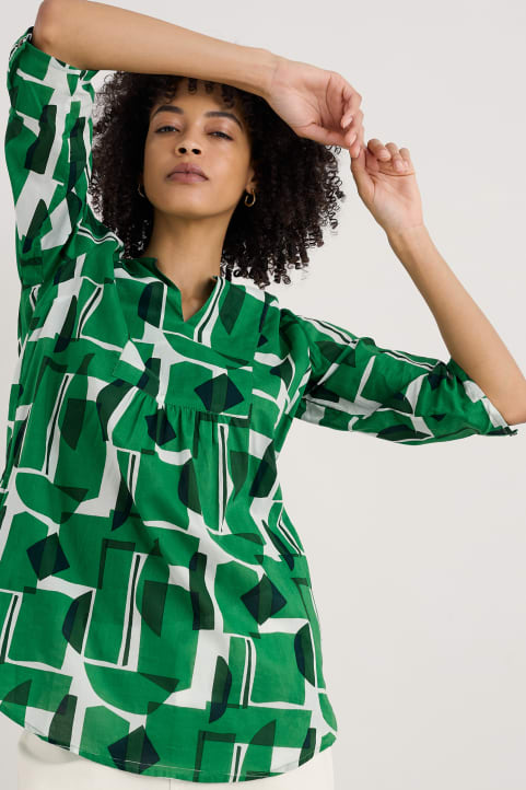 Op Art Organic Cotton Tunic Top Image