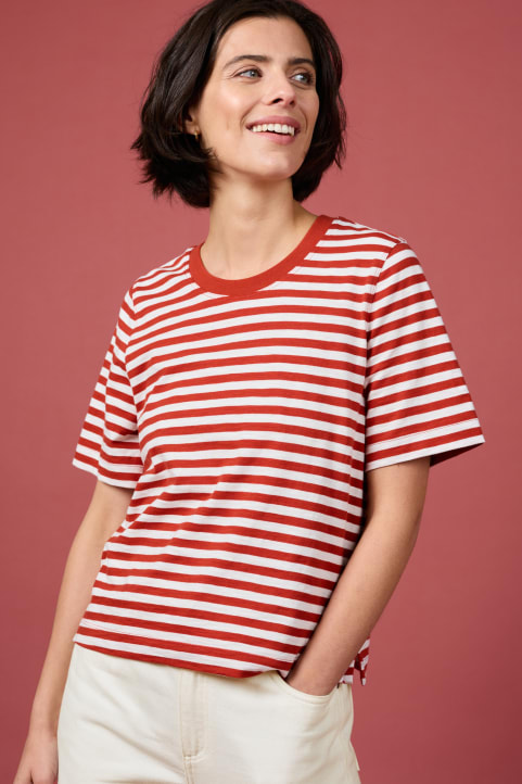 Copseland Striped Organic Cotton T-Shirt (GOTS) Image
