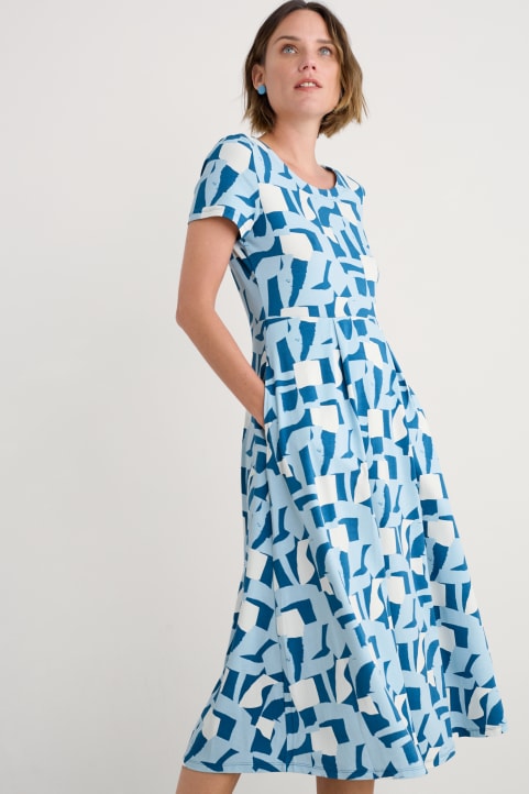 Veronica Short Sleeve Midi Dress in GOTS-Certified Organic Cotton Image