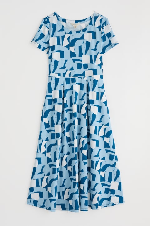 Veronica Short Sleeve Midi Dress in GOTS-Certified Organic Cotton Image