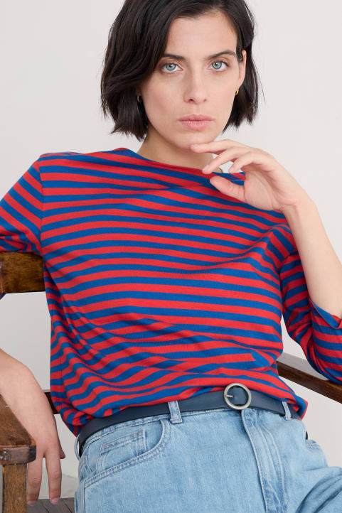 Sailor 3/4 Sleeve Top in GOTS-Certified Organic Cotton Jersey