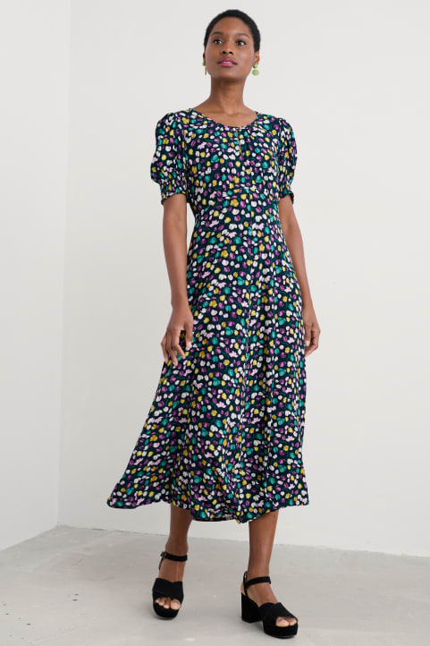 Marsh Violet Short Sleeve Empire Line Dress Image