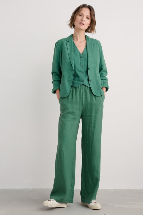 Tide Flow Wide Leg Linen Trousers Image