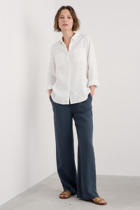 Tide Flow Wide Leg Linen Trousers Image