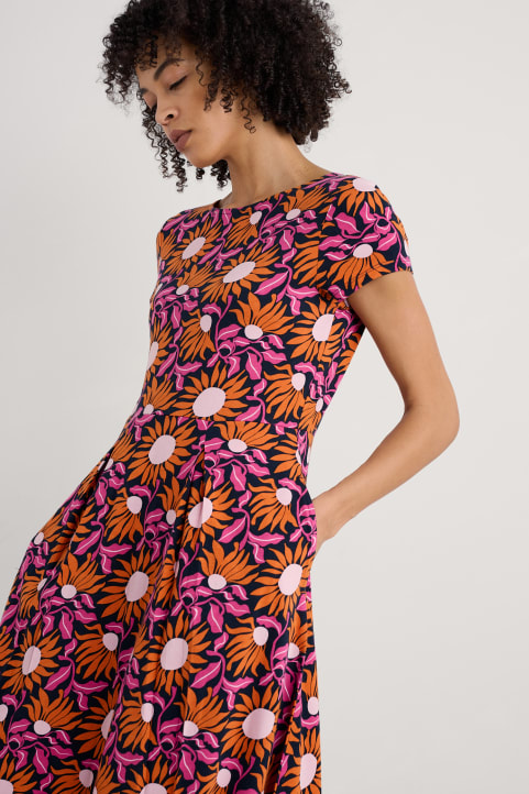 Wild Bouquet Jersey Midi Dress Model Image