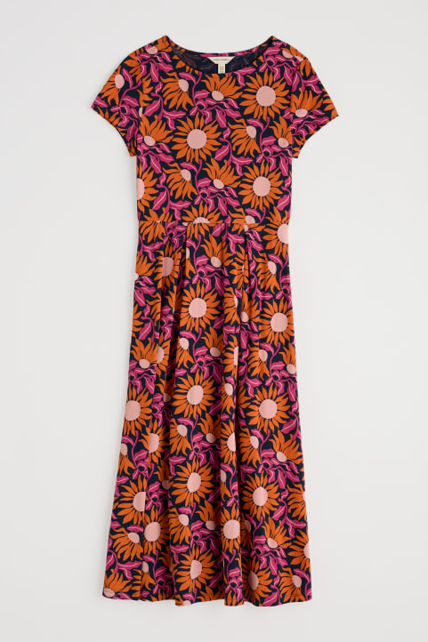 Wild Bouquet Jersey Midi Dress Model Image