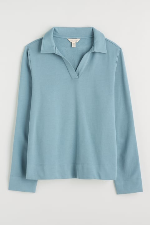 Clear Wing V-Neck Collared Sweatshirt Image